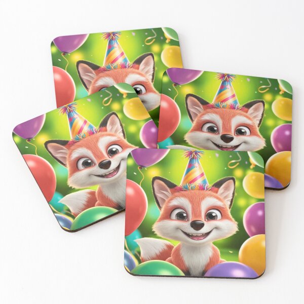 Item preview, Birthday Celebration. Birthday Fox. Adorable fox, birthday balloons, watercolor fox, fox drawing, floral fox designed and sold by FoxVibes.