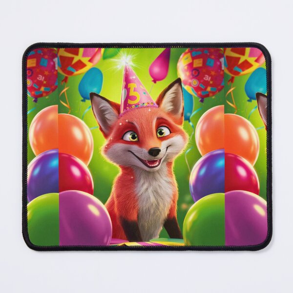 Item preview, Birthday Celebration. Birthday Fox. Adorable fox, birthday balloons, watercolor fox, fox drawing, floral fox designed and sold by FoxVibes.