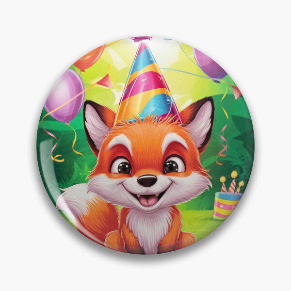 Item preview, Birthday Celebration. Birthday Fox. Adorable fox, birthday balloons, watercolor fox, fox drawing, floral fox designed and sold by FoxVibes.