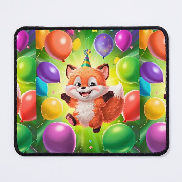 Item preview, Birthday Celebration. Birthday Fox. Adorable fox, birthday balloons, watercolor fox, fox drawing, floral fox designed and sold by FoxVibes.
