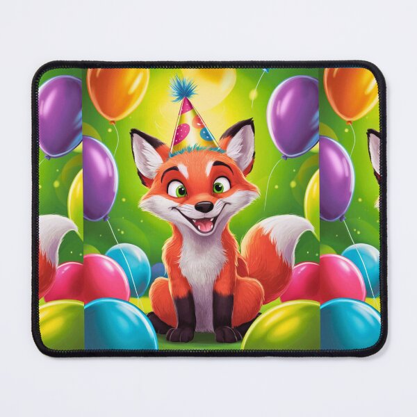 Item preview, Birthday Celebration. Birthday Fox. Adorable fox, birthday balloons, watercolor fox, fox drawing, floral fox designed and sold by FoxVibes.
