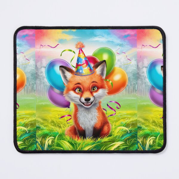 Item preview, Birthday Celebration. Birthday Fox. Adorable fox, birthday balloons, watercolor fox, fox drawing, floral fox designed and sold by FoxVibes.