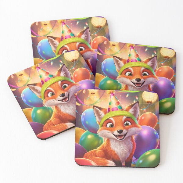 Item preview, Birthday Celebration. Birthday Fox. Adorable fox, birthday balloons, watercolor fox, fox drawing, floral fox designed and sold by FoxVibes.