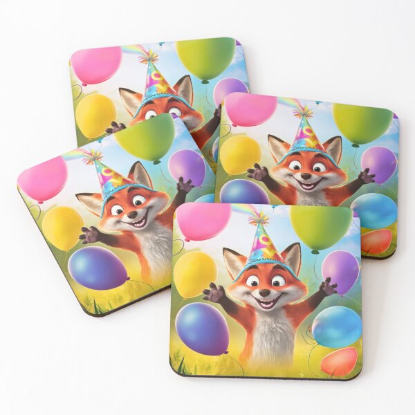 Item preview, Birthday Celebration. Birthday Fox. Adorable fox, birthday balloons, watercolor fox, fox drawing, floral fox designed and sold by FoxVibes.