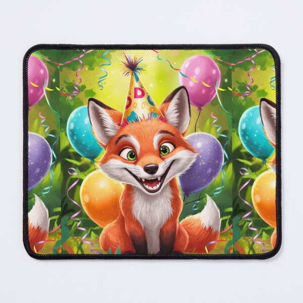 Item preview, Birthday Celebration. Birthday Fox. Adorable fox, birthday balloons, watercolor fox, fox drawing, floral fox designed and sold by FoxVibes.