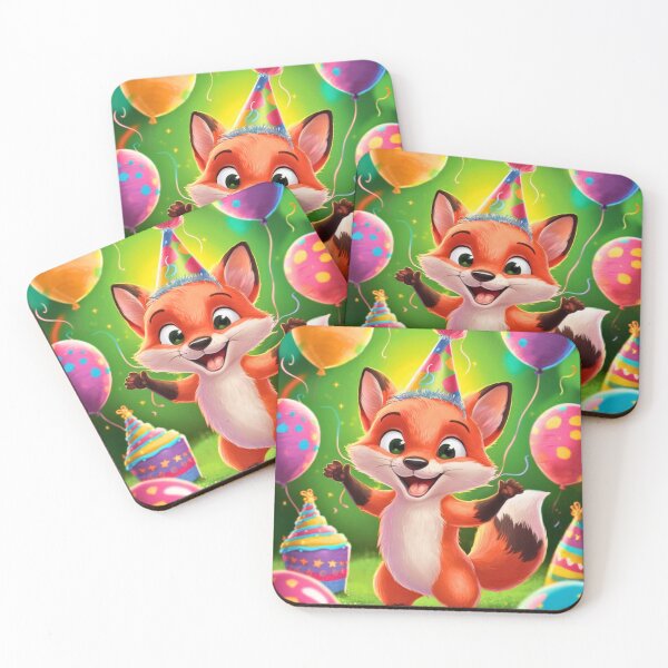 Item preview, Birthday Celebration. Birthday Fox. Adorable fox, birthday balloons, watercolor fox, fox drawing, floral fox designed and sold by FoxVibes.