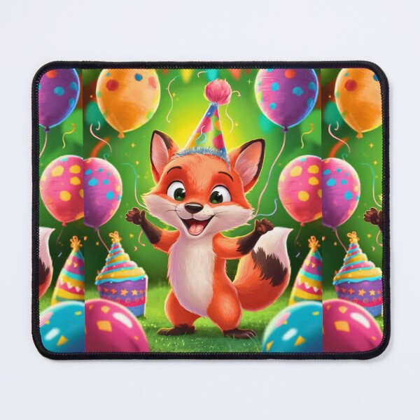 Item preview, Birthday Celebration. Birthday Fox. Adorable fox, birthday balloons, watercolor fox, fox drawing, floral fox designed and sold by FoxVibes.