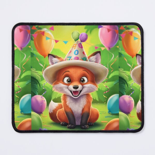 Item preview, Birthday Celebration. Birthday Fox. Adorable fox, birthday balloons, watercolor fox, fox drawing, floral fox designed and sold by FoxVibes.