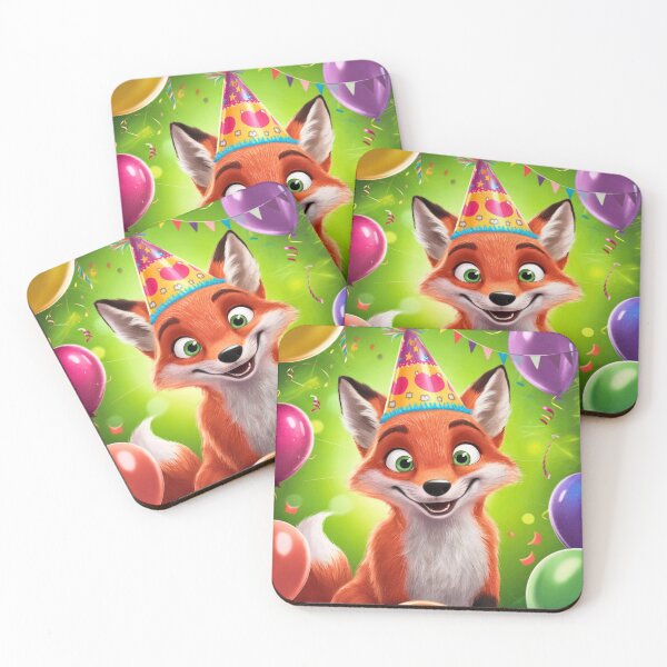 Item preview, Birthday Celebration. Birthday Fox. Adorable fox, birthday balloons, watercolor fox, fox drawing, floral fox designed and sold by FoxVibes.