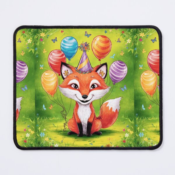 Item preview, Birthday Celebration. Birthday Fox. Adorable fox, birthday balloons, watercolor fox, fox drawing, floral fox designed and sold by FoxVibes.