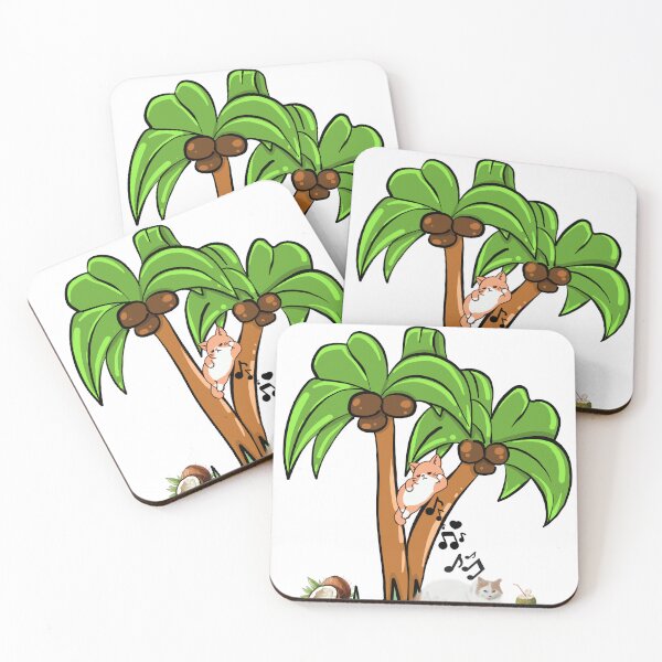 Item preview, Melodious Cats Comfortably Sit Around A Coconut Tree designed and sold by BrightrDayMusicArt.