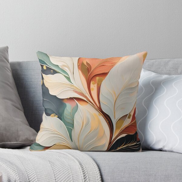 Aperçu de l'œuvre Feuilles florales texturées rustiques vintage dans des couleurs neutres, nuances d'orange, de vert et d'or, automne, saison d'automne créée et vendue par navitalidesign.