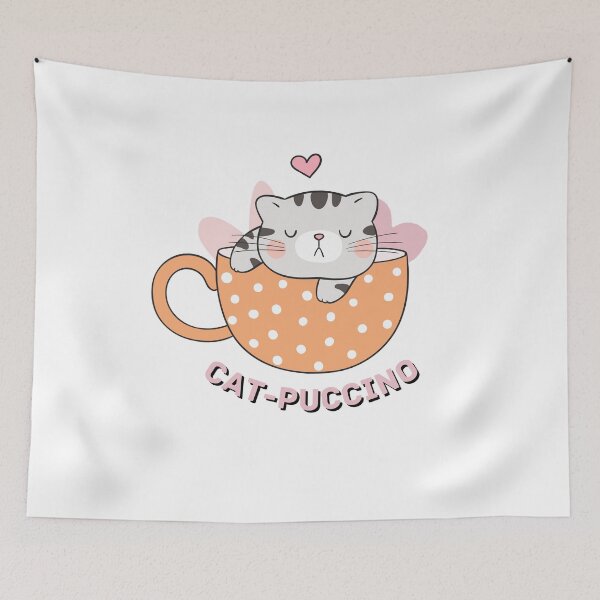 Item preview, Cat Puccino cat-puccino coffeecat  designed and sold by Nythrand-Shop.
