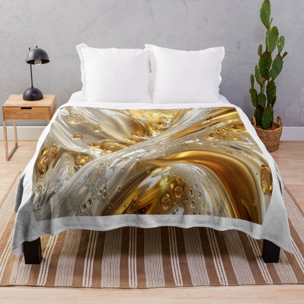 Item preview, Abstract Gold and Silver Fluid Art designed and sold by BubandAika.