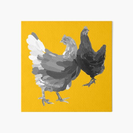 Vista previa del artículo con la obra «2 pollos ilustrados a mano», diseñado y vendido por CottonKiosk.