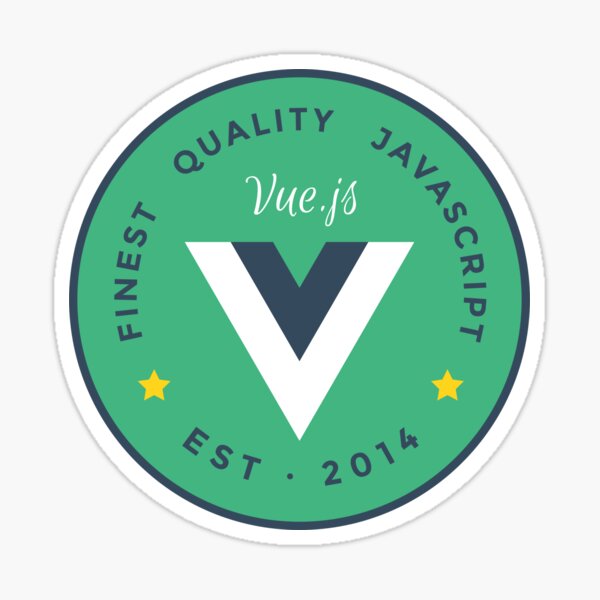 Vue.js Badge Outline Logo Long Sleeve T-Shirt Sticker
