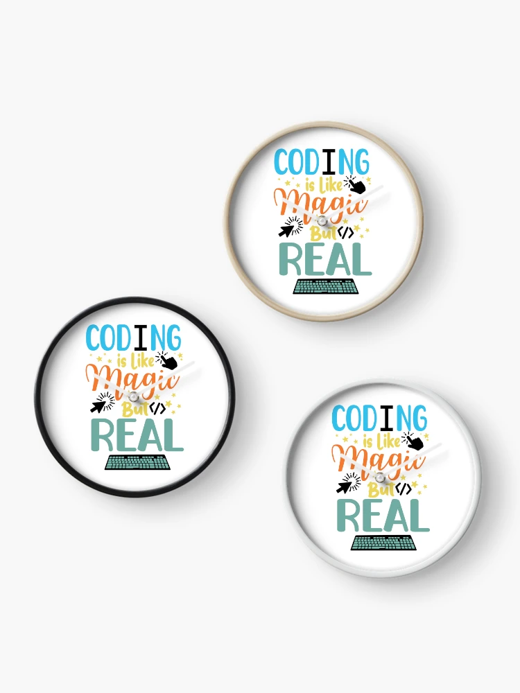 Thumbnail 3 of 4, Clock, Coding Coder Computer Science Programming designed and sold by ScienceCorner.