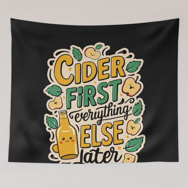 Item preview, ''Cider First'' Kawaii Cider Lover T-Shirt designed and sold by Witty Shirts.