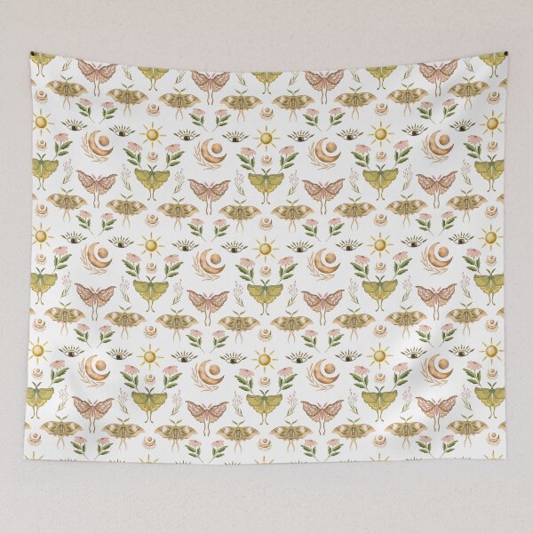 Item preview, Mystical moth seamless pattern designed and sold by pinkyfish1010.
