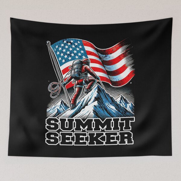 Item preview, Summit Seeker American Flag - National Mountain Climbing Day designed and sold by Taans-Creation.