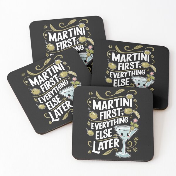 Item preview, ''Martini First'' Kawaii Martini Fan T-Shirt designed and sold by Witty Shirts.