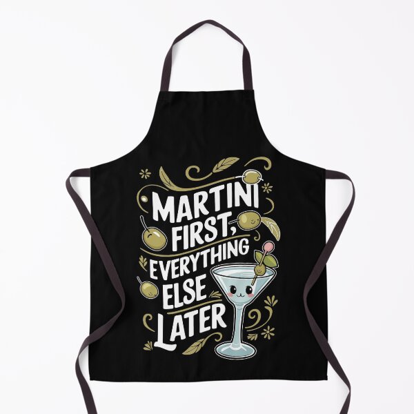 Item preview, ''Martini First'' Kawaii Martini Fan T-Shirt designed and sold by Witty Shirts.