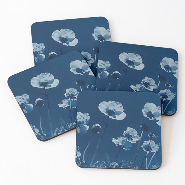 Item preview, Midnight Poppies, Cyanotype botanical photography designed and sold by coffee2cabernet.
