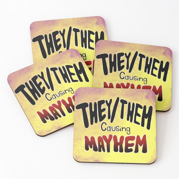 Item preview, They/Them Causing Mayhem Tie-Dye background designed and sold by G Quinn.