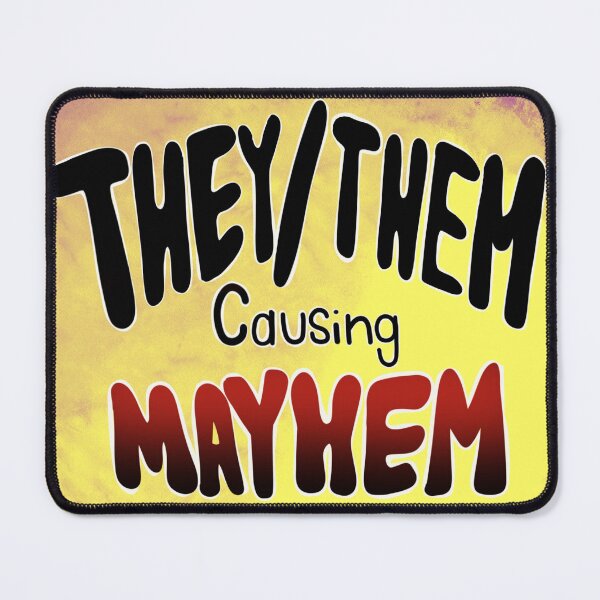 Item preview, They/Them Causing Mayhem Tie-Dye background designed and sold by G Quinn.