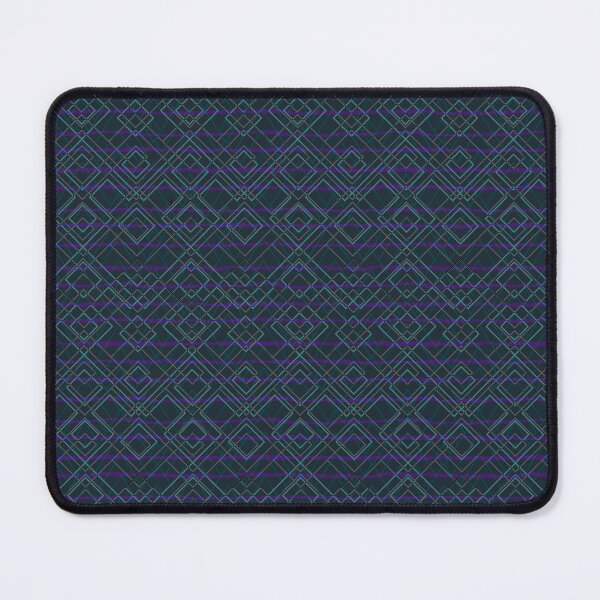 Item preview, Purple and green retro diamonds and lines dimension pattern designed and sold by ncNatureVisions.