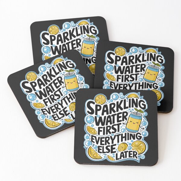Item preview, ''Sparkling Water First '' Kawaii Sparkling Water Fan T-Shirt designed and sold by Witty Shirts.