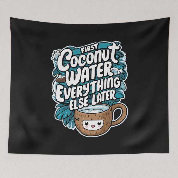 Item preview,  ''First Coconut Water'' Funny Kawaii T-Shirt designed and sold by Witty Shirts.