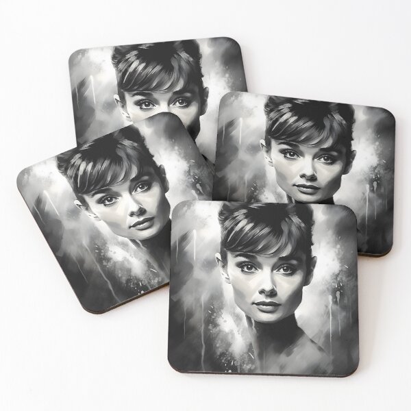 Item preview, Audrey Hepburn contemporary black and white print designed and sold by coffee2cabernet.