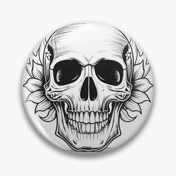 Item preview, line art skull designed and sold by misbahsiro.