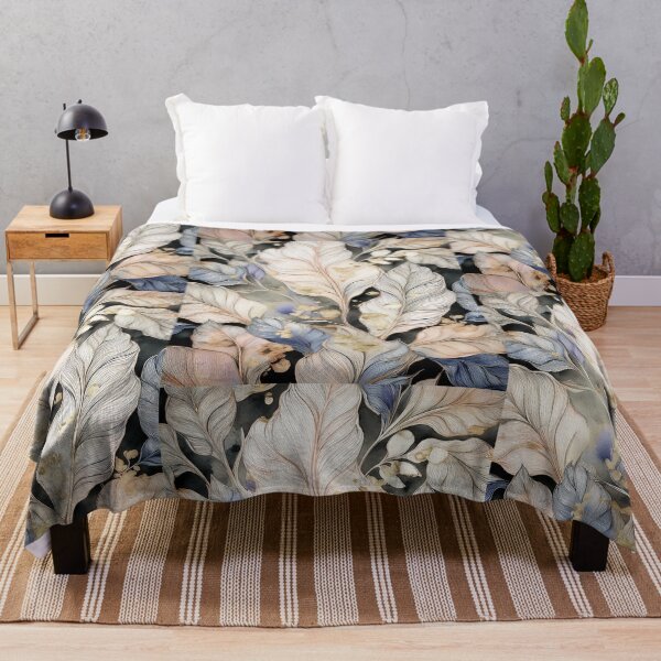 Item preview, Textured Rustic Vintage floral leaves in neutral colours, shades of gray and gold designed and sold by navitalidesign.