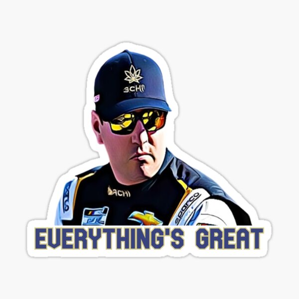 Artikel-Vorschau von Zitat von Kyle Busch – Alles ist großartig, designt und verkauft von TracksideTeesShop.