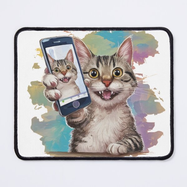 Item preview, playful and expressive tabby cat taking a selfie designed and sold by coolt-sherit.