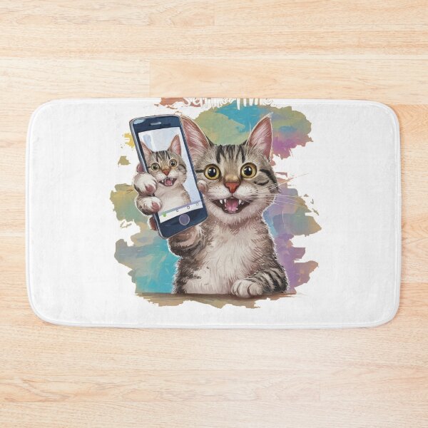 Item preview, playful and expressive tabby cat taking a selfie designed and sold by coolt-sherit.