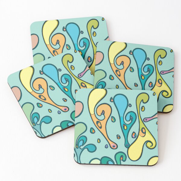 Item preview, Seamless patetrn with abstract curly drops. Floral endless camo ornament texture designed and sold by bvdesignart.