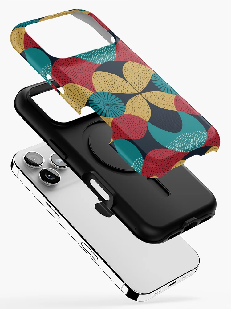 Thumbnail 2 of 4, iPhone Case, Dynamic Abstract Shapes Pattern designed and sold by Pixevol.