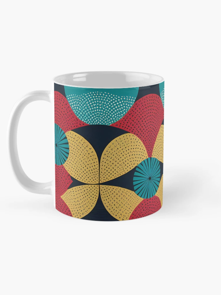 Thumbnail 5 of 6, Coffee Mug, Dynamic Abstract Shapes Pattern designed and sold by Pixevol.