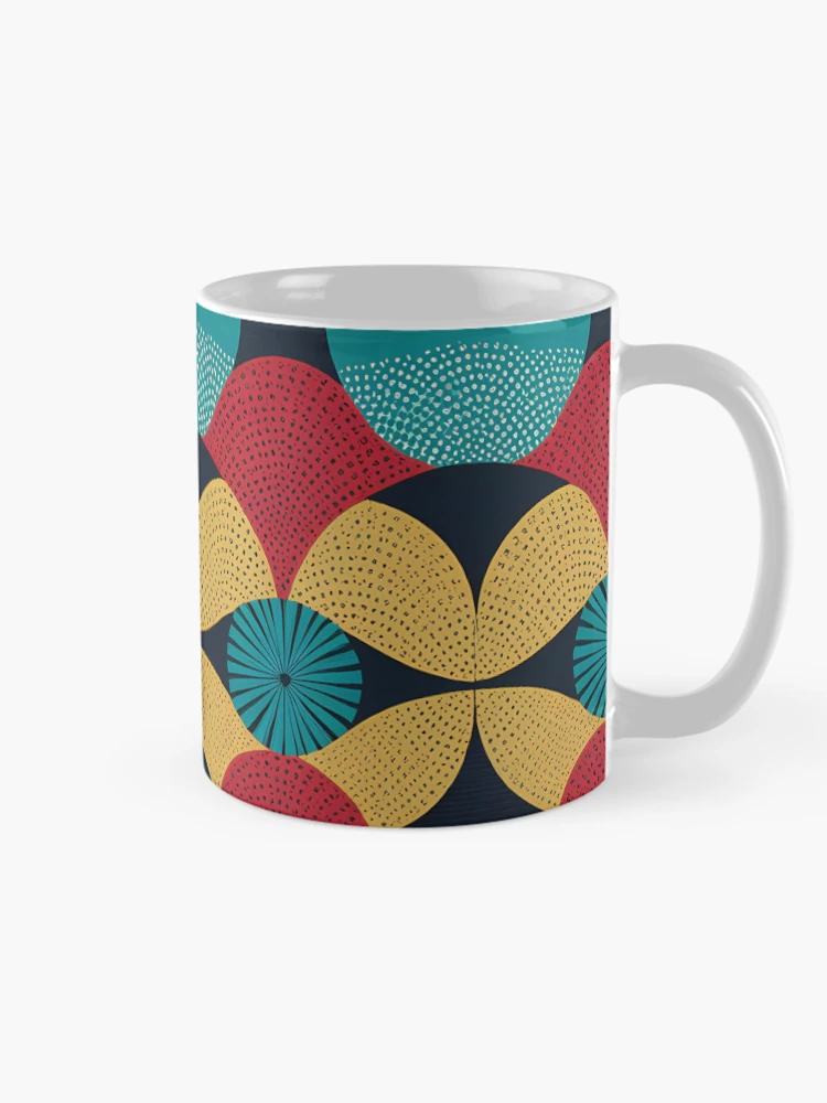 Thumbnail 3 of 6, Coffee Mug, Dynamic Abstract Shapes Pattern designed and sold by Pixevol.