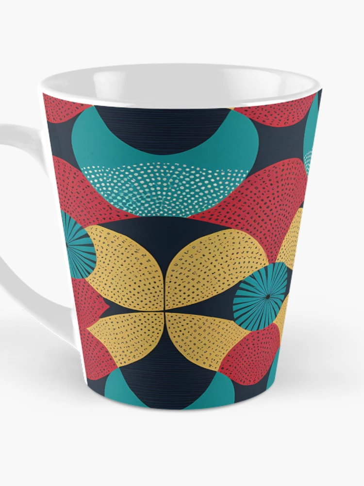 Thumbnail 3 of 4, Coffee Mug, Dynamic Abstract Shapes Pattern designed and sold by Pixevol.