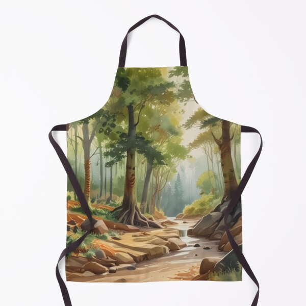 Item preview, Romanticism Landscape watercolor painting trees Jungle Fall Brown landscape Lush rural Lovely view Eye-catching designed and sold by bvdesignart.