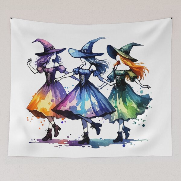 Item preview, Enchanting Trio: Three Young Witches Dancing designed and sold by JesNoh.