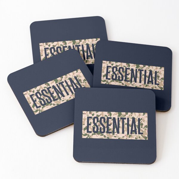 Item preview, Cutout effect typography on ‘ESSENTIAL’ camo pattern background designed and sold by trepiu.