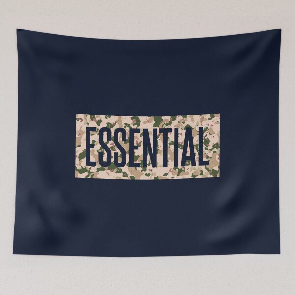 Item preview, Cutout effect typography on ‘ESSENTIAL’ camo pattern background designed and sold by trepiu.