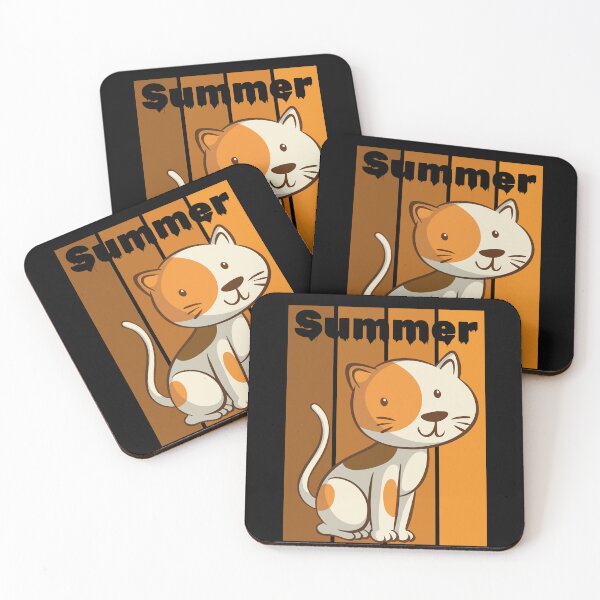 Item preview, Summer 4 color bar mixing Cat shadow illustration designed and sold by kiloorartclub.