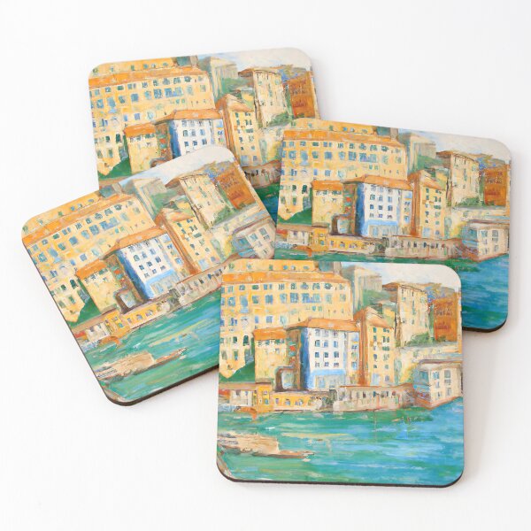 Item preview, oil painting on canvas.the town near the sea designed and sold by bvdesignart.