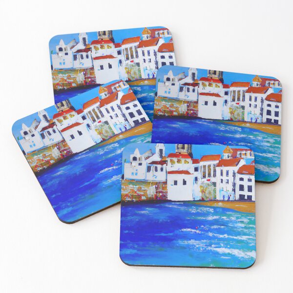 Item preview, oil painting on canvas.the town near the sea designed and sold by bvdesignart.